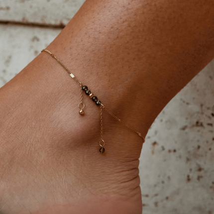 Arizona Green Bead Tassel Anklet